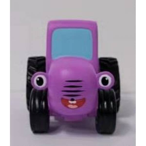 Игрушка пластизоль для ванны СИНИЙ ТРАКТОР 10 см, 1шт, сетка розовый КАПИТОШКА в кор.50шт