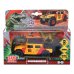 Машина металл hummer h1 пикап 12см, откр.двери, инерц. + динозавр 9см в кор. Технопарк в кор.2*24шт