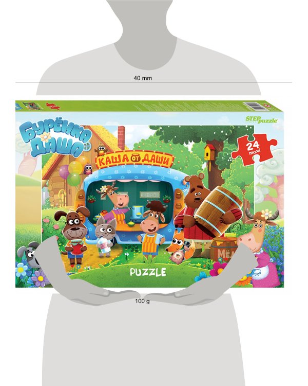 Мозаика "puzzle" maxi 24 "Буренка Даша" (Riki)