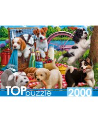 TOPpuzzle. ПАЗЛЫ 2000 элементов. П2000-0741 Щенки на пикнике
