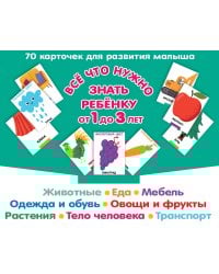 Все, что нужно знать ребенку от 1 до 3 лет. Растения, Животные, Еда, Мебель, Одежда и обувь, Овощи в фрукты, Тело человека, Транспорт