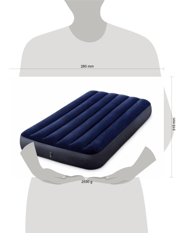 Матрас надувной CLASSIC DOWNY AIRBED FIBER-TECH 99x191x25 см INTEX.(в коробке) Арт. 64757