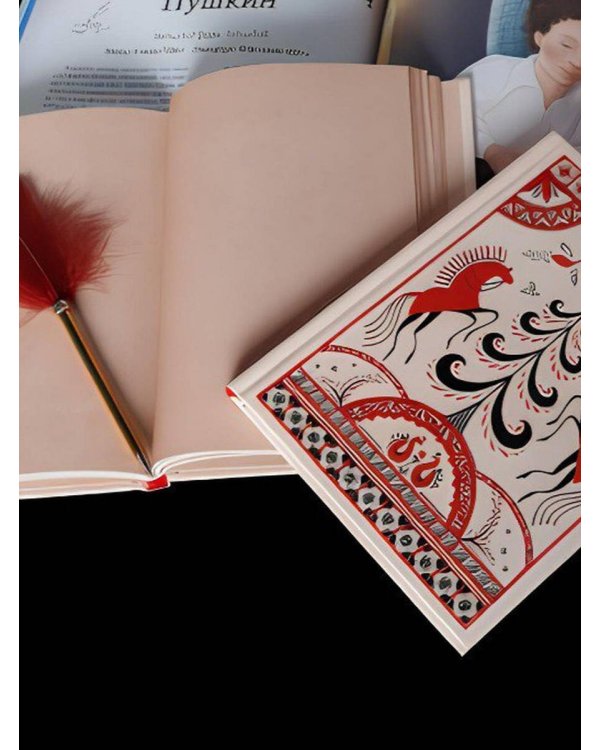 Блокнот Жили-были. Мезенская роспись «Кони» (формат А5, 144 стр., блинтовое тиснение, тонированный блок)