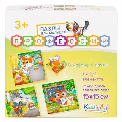 Картонные пазлы (Юнитойс) Картонный пазл 4в1 "Профессии" (31 дет.)