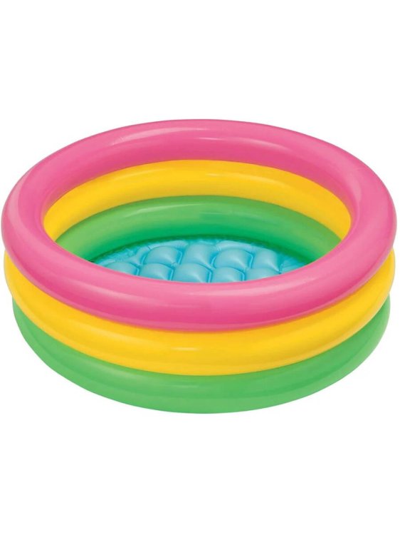 Бассейн надувной 86x25 см. Трехцветный с надувным дном INTEX (в коробке) Арт. 58924NP