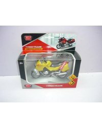 МОДЕЛЬ "ТЕХНОПАРК" МЕТАЛЛ. МОТОЦИКЛ ТУРИЗМ, 12,5СМ, СВЕТ+ЗВУК, ПОДВИЖ. ЭЛЕМЕНТЫ В КОР. в кор.2*54шт