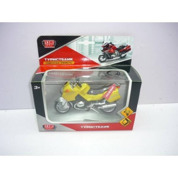 "ТЕХНОПАРК" (Умка) МОДЕЛЬ "ТЕХНОПАРК" МЕТАЛЛ. МОТОЦИКЛ ТУРИЗМ, 12,5СМ, СВЕТ+ЗВУК, ПОДВИЖ. ЭЛЕМЕНТЫ В КОР. в кор.2*54шт