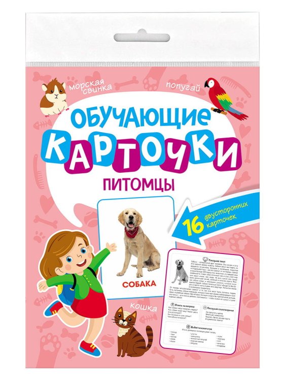 СЕРИЯ: ОБУЧАЮЩИЕ КАРТОЧКИ в папке с европодвесом 170х220 (Проф-Пресс) ОБУЧАЮЩИЕ КАРТОЧКИ европодвес. ПИТОМЦЫ