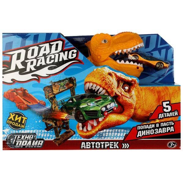 ТРЕКИ (Умка) Автотрек с катапультой, динозавр, кор.30*20*9,5см ТЕХНОДРАЙВ в кор.2*24шт