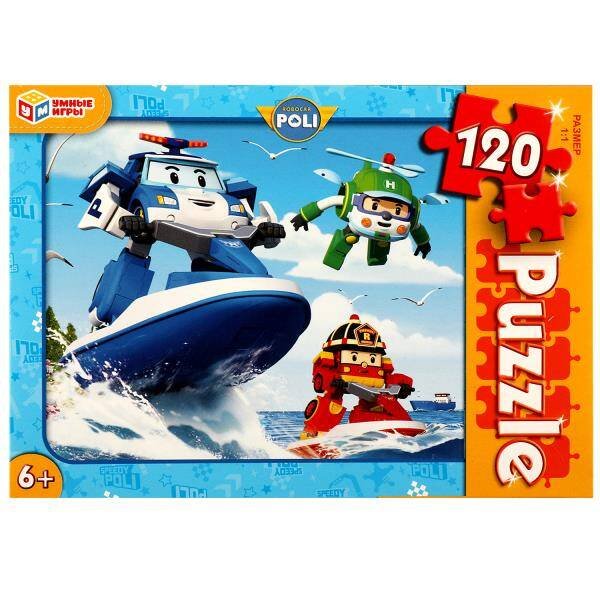 ПАЗЛЫ в коробке 120 деталей (Умка) Робокар Поли. Пазл классический в коробке. 120 деталей. 180х130х25 мм. Умные игры в кор.64шт