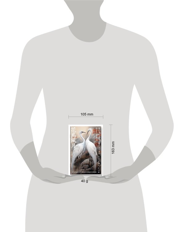 Тетрадь для записи иероглифов. Мал. формат (Дуэт журавлей)