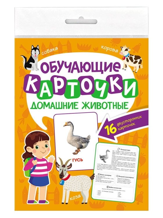 СЕРИЯ: ОБУЧАЮЩИЕ КАРТОЧКИ в папке с европодвесом 170х220 (Проф-Пресс) ОБУЧАЮЩИЕ КАРТОЧКИ европодвес. ДОМАШНИЕ ЖИВОТНЫЕ