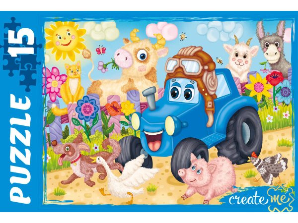 01. МАКСИ-ПАЗЛЫ 15 элементов (Рыжий Кот) 09. МАКСИ-ПАЗЛЫ 15 элементов. ВЕСЕЛЫЙ ТРАКТОР № 6 (Арт. П15-0695)