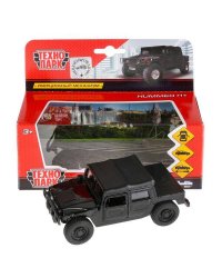 Машина металл Hummer H1 пикап черный 12см, открыв. двери, инерц. в кор. Технопарк в кор.2*24шт