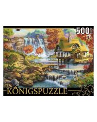 Konigspuzzle. ПАЗЛЫ 500 элементов. ХК500-6316 ДОМИК У ВОДОПАДА
