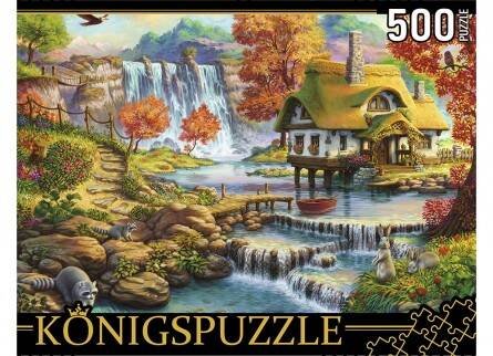 Konigspuzzle. ПАЗЛЫ 500 элементов. ХК500-6316 ДОМИК У ВОДОПАДА