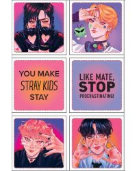 Stray Kids. Набор 3D стикеров (6 шт., оранжевый)