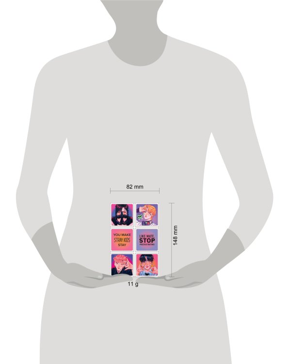 Stray Kids. Набор 3D стикеров (6 шт., оранжевый)