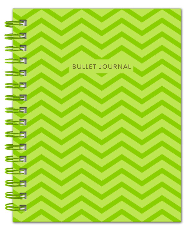 Bullet Journal (Зеленая геометрия) 162x210мм, твердая обложка, пружина, блокнот в точку, 120 стр.