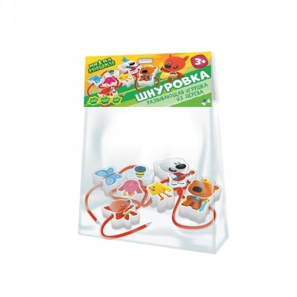 Шнуровка-бусы 17*13см Ми-ми-мишки пакет Буратино в кор.80шт