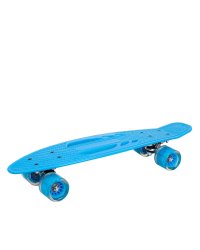 Скейтборд пластик,основа аллюм.,(56х15х10)(колеса ПУ 60мм со светом,голубой) (Арт.HB210805-3B)