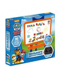 Доска для рисования "Играем вместе" ЩЕНЯЧИЙ ПАТРУЛЬ мольберт двухсторонний 3 в 1, 45*32см в кор2*9шт