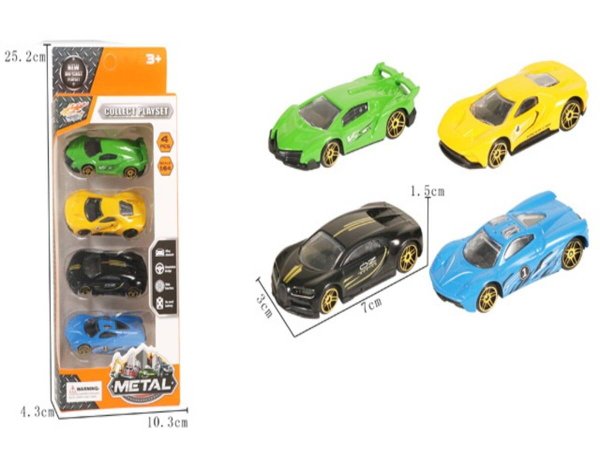 Машинка металлическая "Гоночная"(7х3х1,5 см)(4 вида микс)в коробке ( Арт. 2176235)