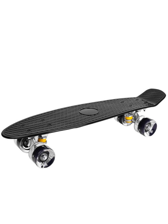 Скейтборд (56х15х10) дека пластик, основа аллюм., колеса ПУ 60мм ( Арт. WX-201BL)