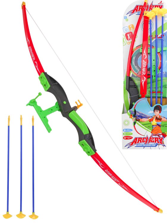 Лук 20,5х4х66см (стрелы на присосках 3шт.,колчан) (Арт. Y12849101)