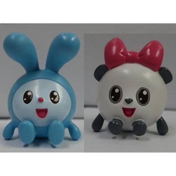 Игрушки пластизоль для купания "Играем вместе" Малышарики (Крошик+Панди) в сетке в кор.50шт