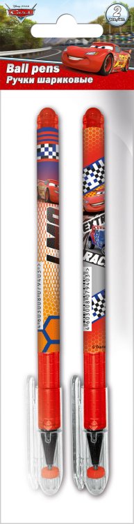 CREB-US1-116-H2 Ручка шариковая автоматическая. Набор 2 шт, в ПП-пакете.Размер: 20 х 6 х 1 см. Cars