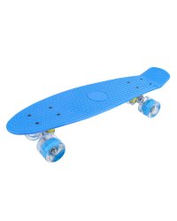 Пенниборд (56х14х10) дека пластик, основа алюм., колеса ПУ со светом, синий (Арт. WX-201B)