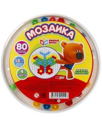 Мозаика пластиковая. МиМиМишки. 80 фишек. 4 цвета. Круглая. Диаметр 185мм. Умные игры в кор.24шт