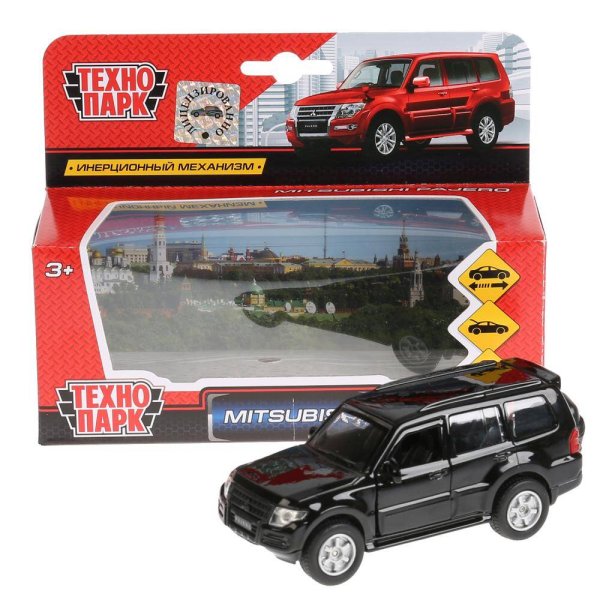 Машина металл Mitsubishi Pajero черный 12 см, открыв.двери, багажник, инерц. Технопарк в кор.2*24шт
