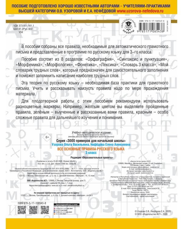 Все основные правила русского языка. 3 класс