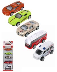 Набор металл. машинок  6 см "ГОРОДСКОЙ ТРАНСПОРТ" (5 шт,в коробке,микс) (арт. 1673039)