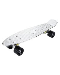 Пенниборд (56х14х10) дека пластик, основа алюм., колеса ПУ свет, белый (Арт. WX-215S)