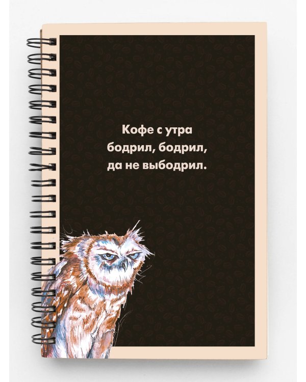 Блокнот в клетку. Сова (А4, 48 л., на пружине)