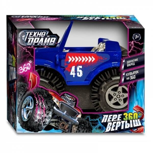 Машина-перевертыш на бат., кор.11*9*9см ТЕХНОДРАЙВ в кор.2*120шт