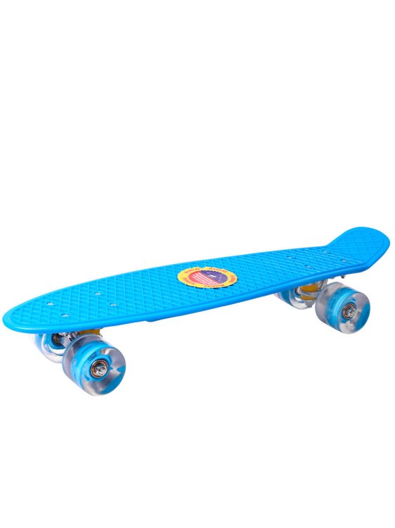 Пенниборд пластик (56х15) (колеса PU, макс.вес 50-60 кг) синий (арт.M350-1sB)