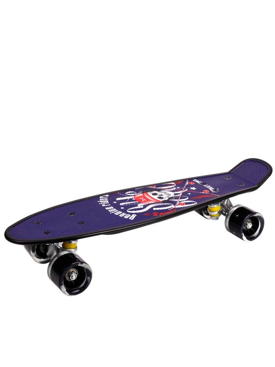 Скейтборд "Скорость-1" пластик,основа аллюм.,(54х14,5х10)(колеса ПУ 60мм со светом) ( Арт. H1901/1)