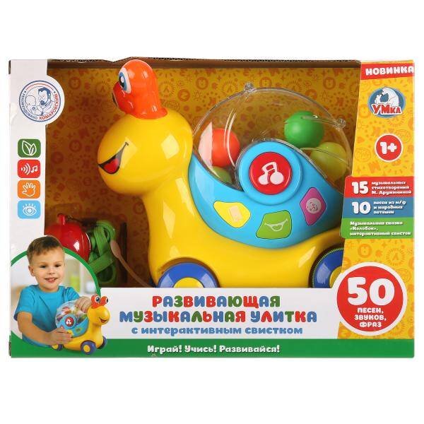 "УМКА" (детские развивающие игрушки) (Умка) Музыкальная Улитка.15 стихов М.Дружининой,сказка "Колобок",10 песенок в кор. ТМ"УМКА" в кор.2*12шт