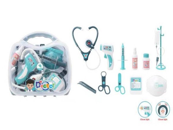 Игровой набор доктора в чемоданчике"Врач"(30х8х27) (11 предметов) ( Арт. 2162284)