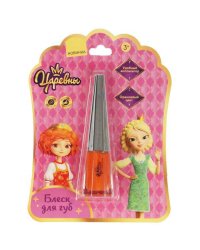 Косметика ДЛЯ ДЕВОЧЕК Царевны блеск для губ, оранжевый, 6мл, блистер МИЛАЯ ЛЕДИ в кор.4*24шт