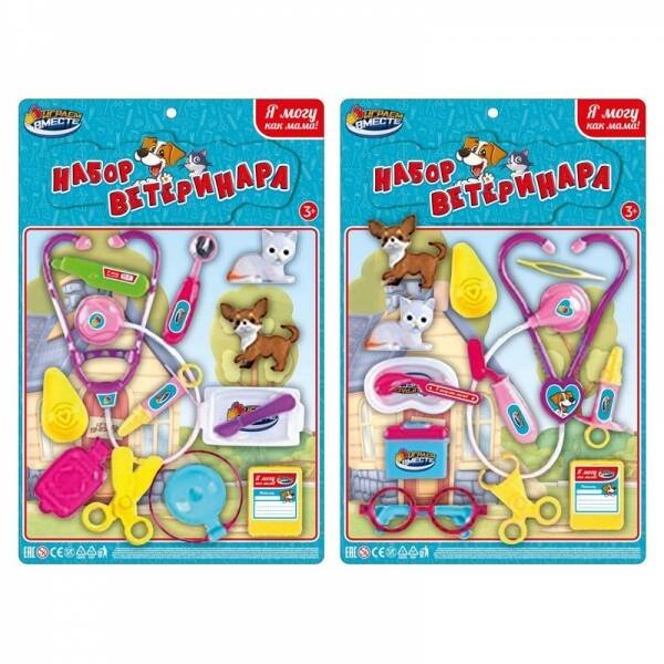 НАБОРЫ ДОКТОРА (Умка) Набор ветеринара, блист.28,5*43,5*5см ИГРАЕМ ВМЕСТЕ в кор.2*48шт