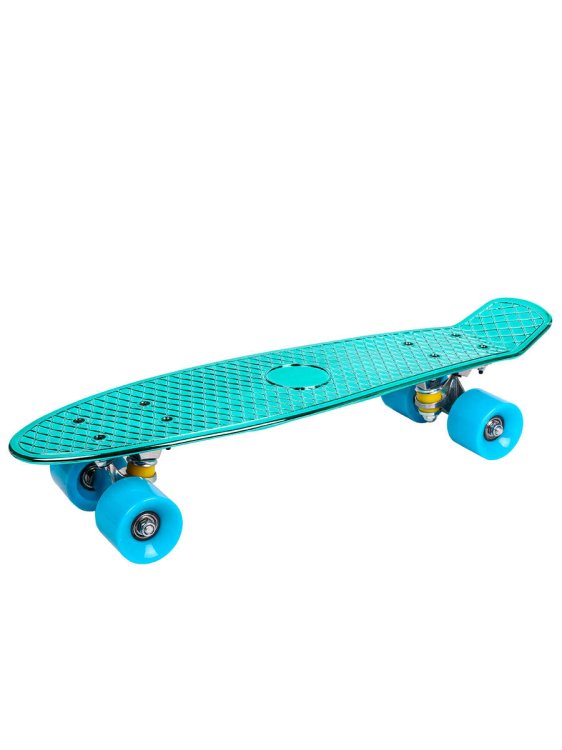 Скейтборд(56х14,5х10) цвет метал.дека пластик,основа аллюм.,колеса ПУ 60мм со свет. ( Арт.WX-215B)