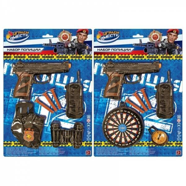 НАБОРЫ ПОЛИЦИЯ (Умка) Набор оружия ПОЛИЦИЯ пистолет с присосками, блист.26*36*3см ИГРАЕМ ВМЕСТЕ в кор.2*60шт