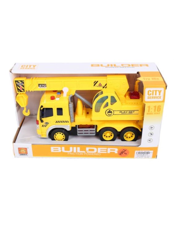 Машинка инерционная.Кран(32х11,5х18,5 см)(свет,звук,3*AG13 в компл.,в кор.) (Арт. 1601656)