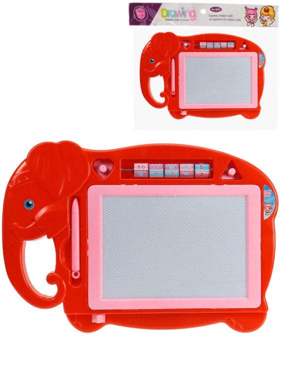 Доска для рисования магнитная  черно-белая со счетами "Слон" 33,5*23,5 см, пакет (Арт. 8015)