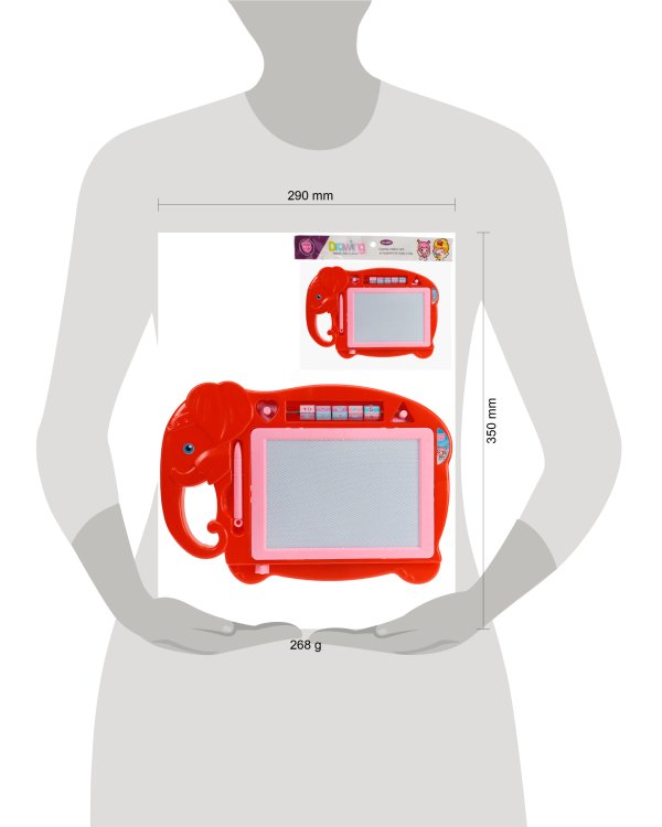 Доска для рисования магнитная  черно-белая со счетами "Слон" 33,5*23,5 см, пакет (Арт. 8015)